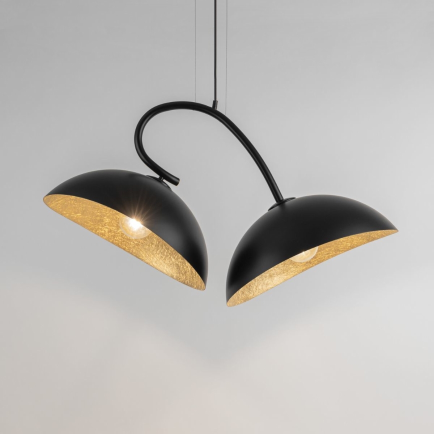 Hanglamp aan kabel SPACE 2xE27/60W/230V zwart/goud