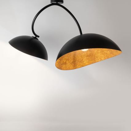Hanglamp aan staaf SPACE 2xE27/60W/230V zwart/koper