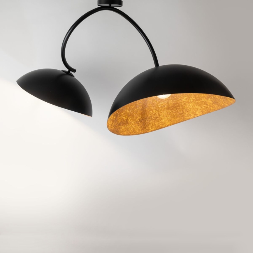 Hanglamp aan staaf SPACE 2xE27/60W/230V zwart/koper