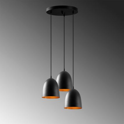 Hanglamp TATTOO 3xE27/40W/230V zwart
