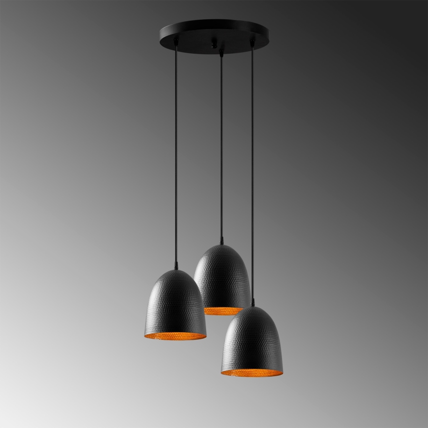 Hanglamp TATTOO 3xE27/40W/230V zwart