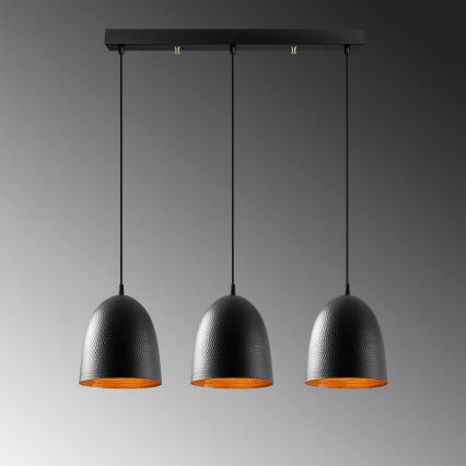 Hanglamp TATTOO 3xE27/40W/230V zwart
