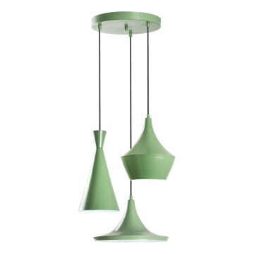 Hanglamp TOM met kabel 3xE27/40W/230V groen