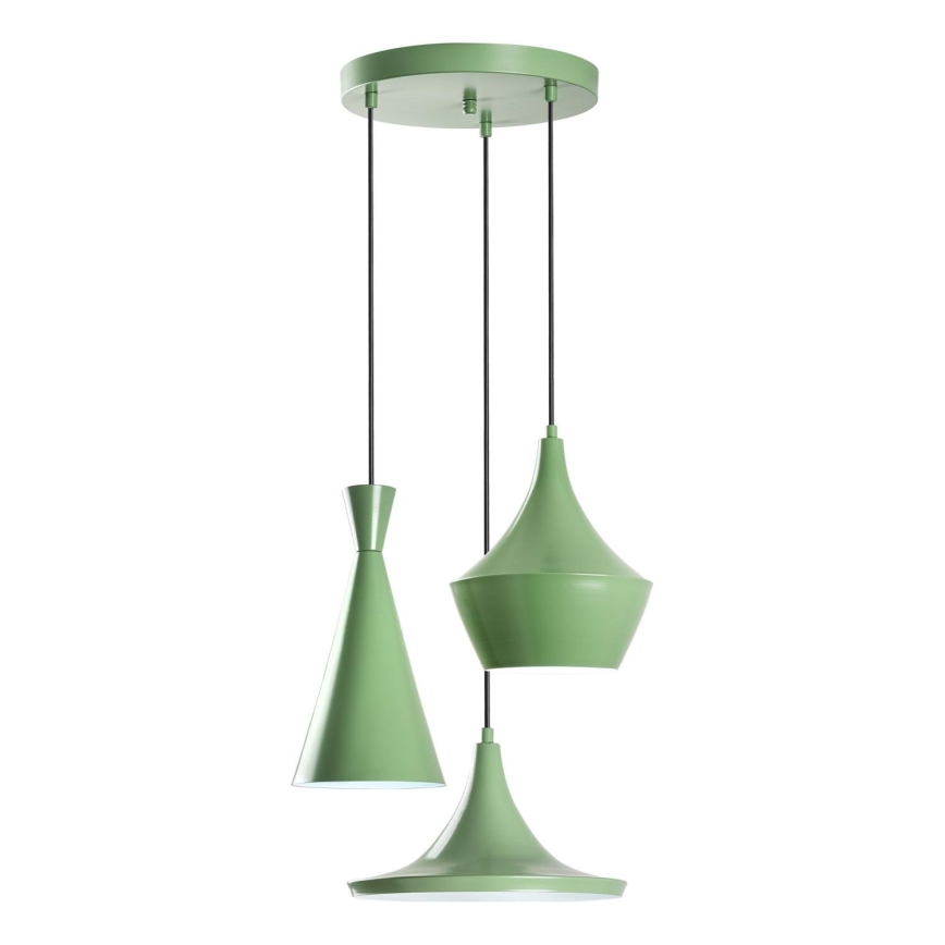Hanglamp TOM met kabel 3xE27/40W/230V groen