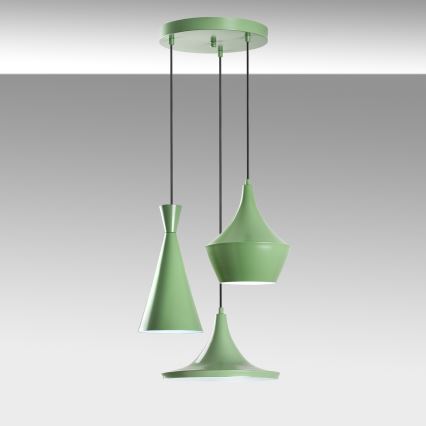 Hanglamp TOM met kabel 3xE27/40W/230V groen