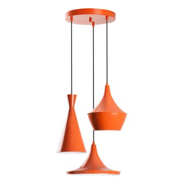 Hanglamp TOM met kabel 3xE27/40W/230V oranje