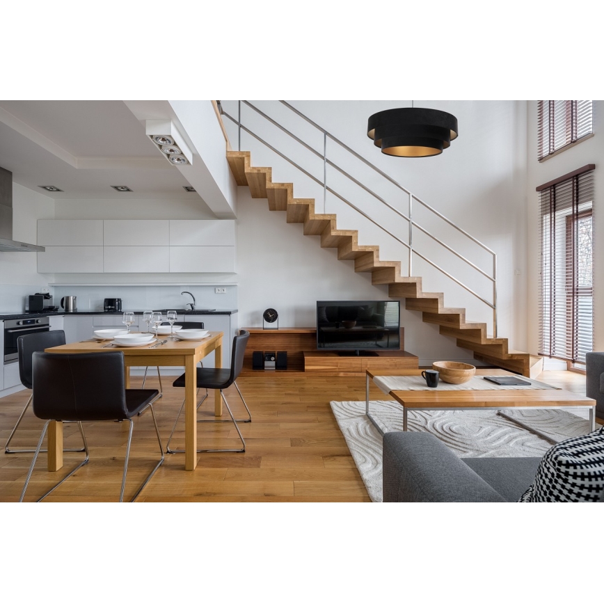 Hanglamp aan kabel TRINITI 1xE27/60W/230V zwart/goud