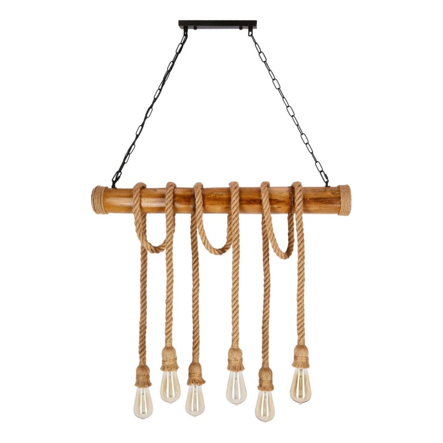 Hanglamp VINT 6xE27/40W/230V bamboe
