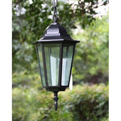 Hanglamp voor buiten 1xE27/20W/230V IP43 zwart