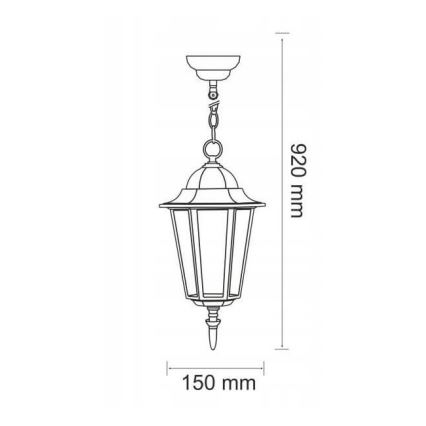 Hanglamp voor buiten 1xE27/20W/230V IP43 zwart