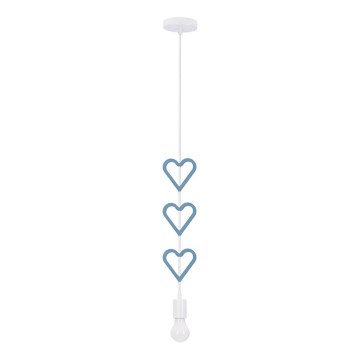 Hanglamp voor kinderen HETS 1xE27/20W/230V blauw/wit