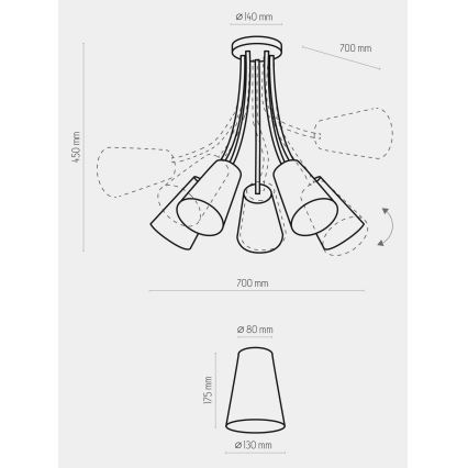 Hanglamp voor Kinderen WIRE KIDS 5xE27/15W/230V