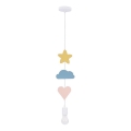 Hanglamp voor kinderkamer aan snoer TRIO 1xE27/20W/230V geel/blauw/roze