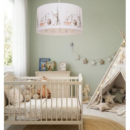 Hanglamp voor kinderkamer KIDS ROOM 1xE27/60W/230V Ø 40 cm, met dierenmotief