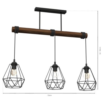 Hanglamp voor Oppervlak Montage ACERO 3xE27/60W/230V