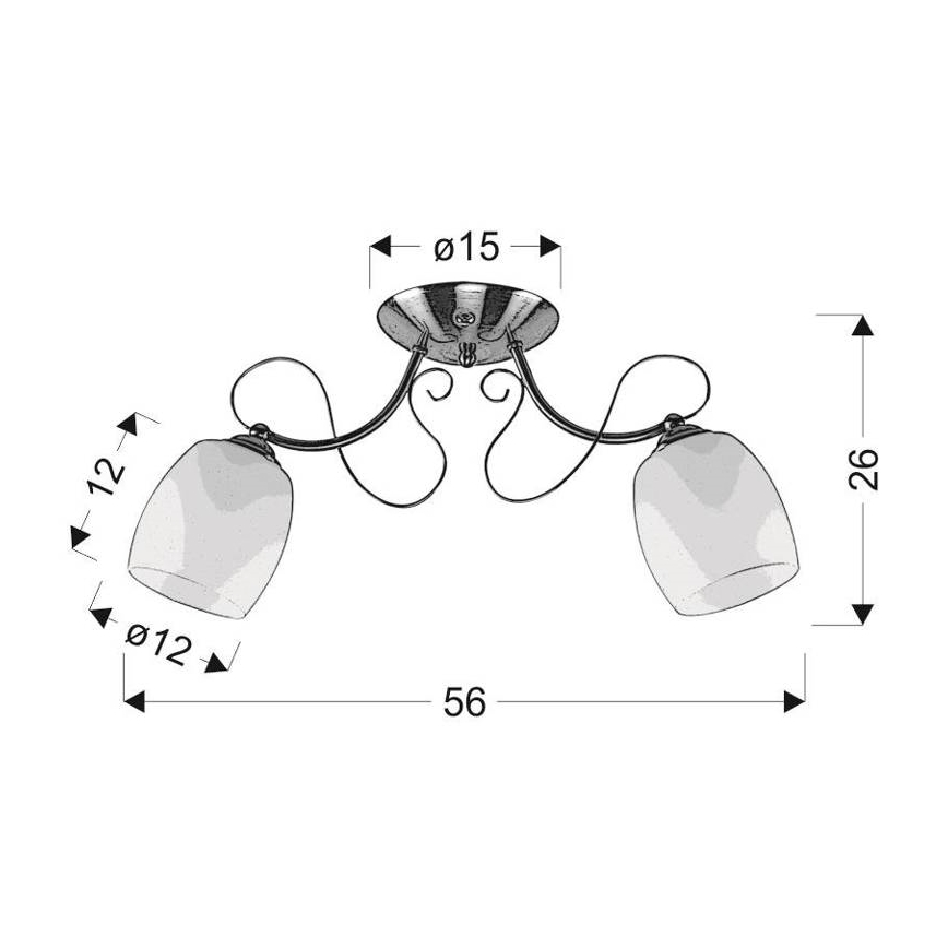 Hanglamp voor Oppervlak Montage AMBA 2xE27/40W/230V