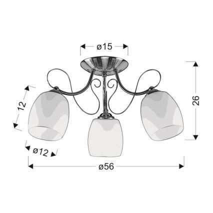 Hanglamp voor Oppervlak Montage AMBA 3xE27/40W/230V
