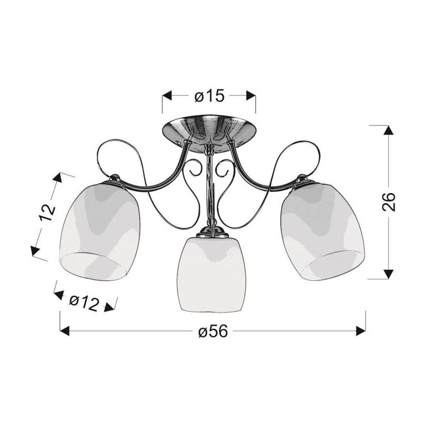 Hanglamp voor Oppervlak Montage AMBA 3xE27/40W/230V