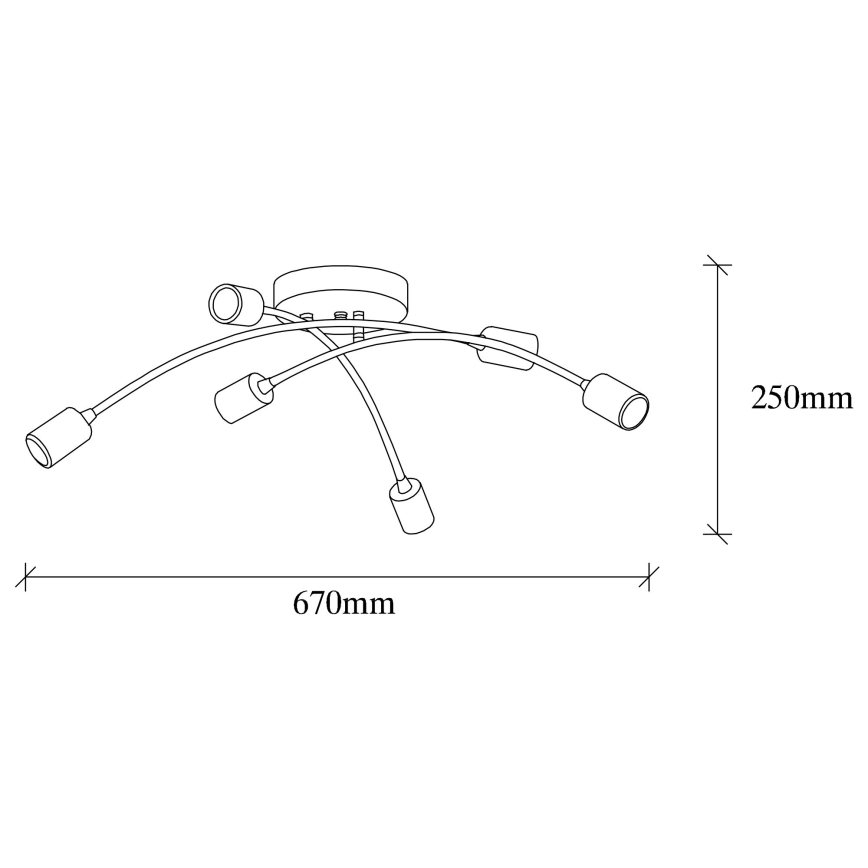 Hanglamp voor Oppervlak Montage BANANA 6xE27/40W/230V