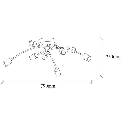 Hanglamp voor Oppervlak Montage BANANA 8xE27/40W/230V