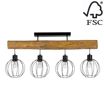 Hanglamp voor Oppervlak Montage BERIS 4xE27/25W/230V grenen - FSC-gecertificeerd