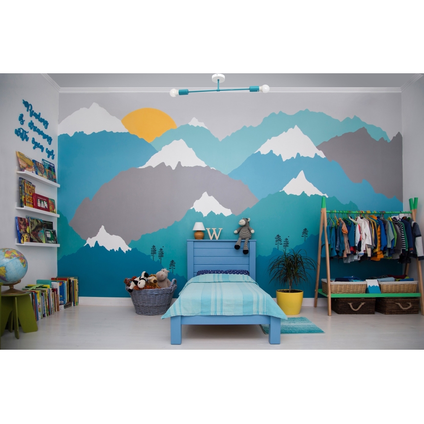 Hanglamp voor Oppervlak Montage CAMBRIDGE 2xE27/15W/230V blauw