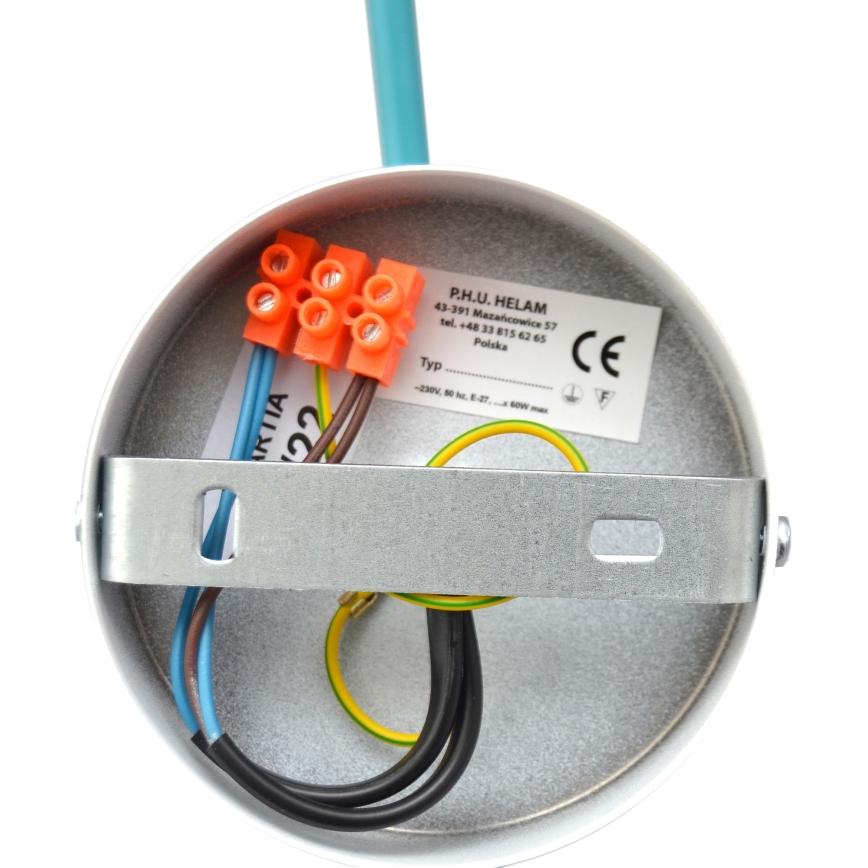 Hanglamp voor Oppervlak Montage CAMBRIDGE 2xE27/15W/230V blauw