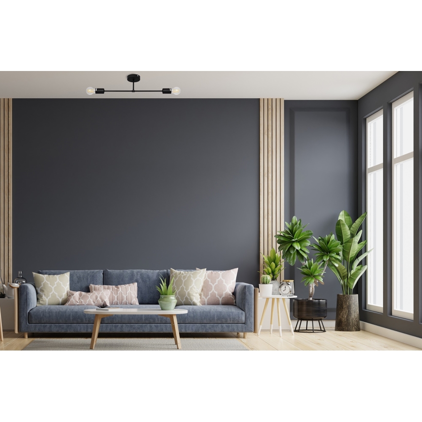 Hanglamp voor Oppervlak Montage CAMBRIDGE 2xE27/15W/230V zwart