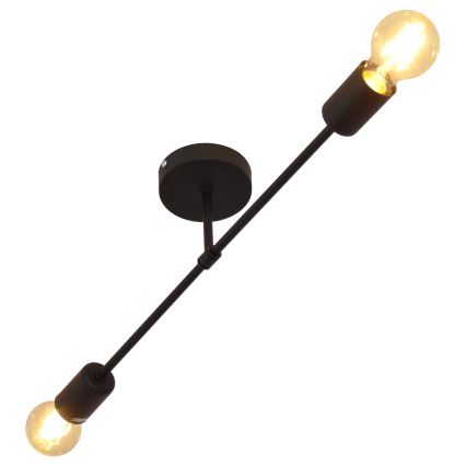 Hanglamp voor Oppervlak Montage CAMBRIDGE 2xE27/15W/230V zwart