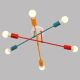 Hanglamp voor Oppervlak Montage CAMBRIDGE 6xE27/20W/230V blauw/rood/oranje