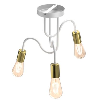 Hanglamp voor Oppervlak Montage DOW 3xE27/60W/230V wit/goud