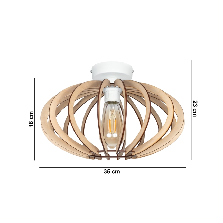 Hanglamp voor Oppervlak Montage EARTH 1xE27/60W/230V wit/beige