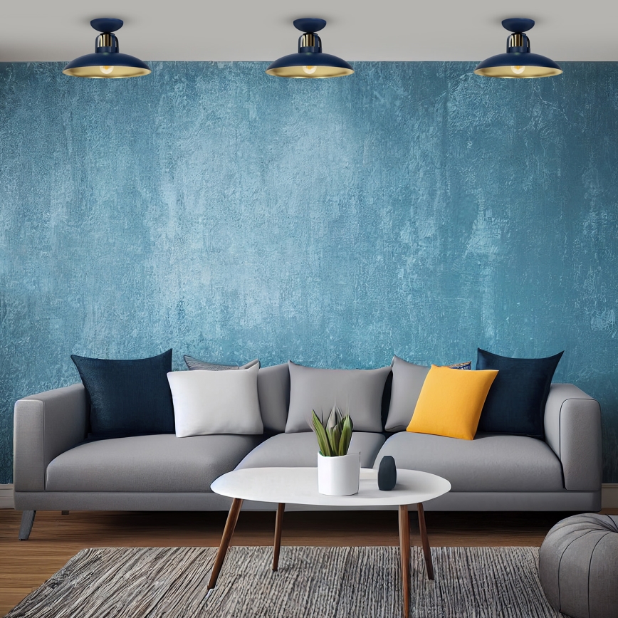 Hanglamp voor Oppervlak Montage FELIX 1xE27/60W/230V blauw