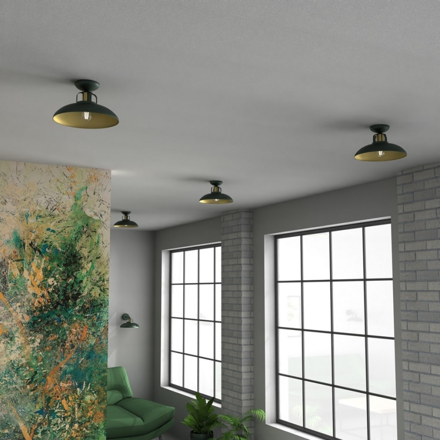 Hanglamp voor Oppervlak Montage FELIX 1xE27/60W/230V groen