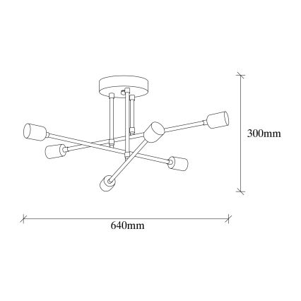 Hanglamp voor Oppervlak Montage FLOWER 6xE27/40W/230V