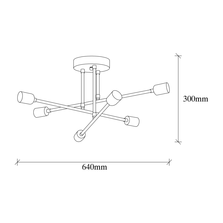 Hanglamp voor Oppervlak Montage FLOWER 6xE27/40W/230V