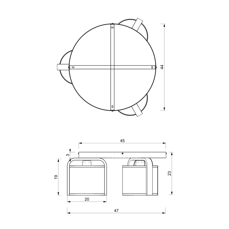 Hanglamp voor Oppervlak Montage JONKO 3xE27/60W/230V