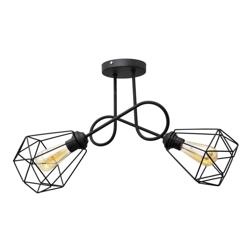Hanglamp voor Oppervlak Montage KARO 2xE27/15W/230V zwart