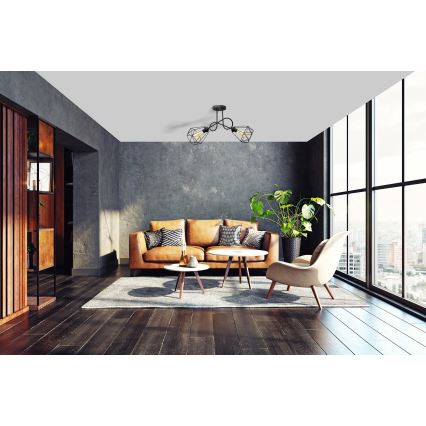 Hanglamp voor Oppervlak Montage KARO 2xE27/15W/230V zwart