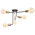 Hanglamp voor Oppervlak Montage NIXO 5xE27/60W/230V zwart/goud