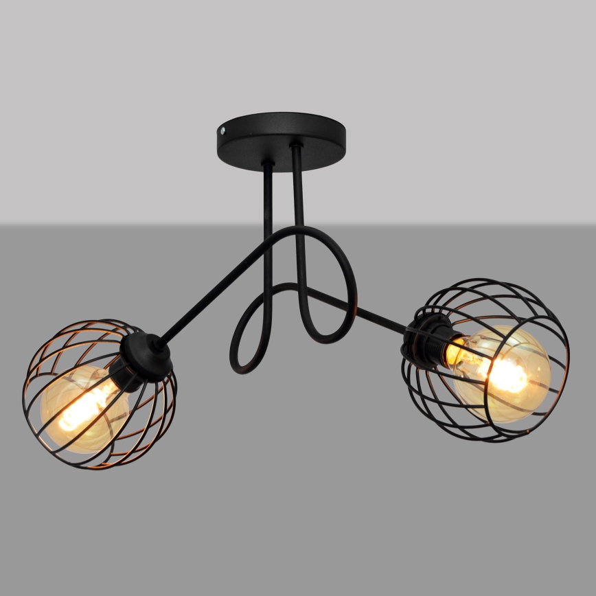 Hanglamp voor Oppervlak Montage OXFORD 2xE27/15W/230V zwart