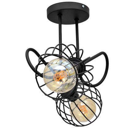 Hanglamp voor Oppervlak Montage OXFORD 2xE27/15W/230V zwart