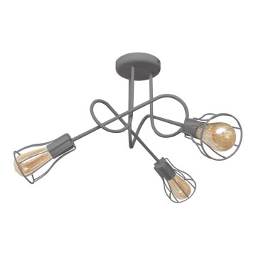 Hanglamp voor Oppervlak montage OXFORD 3xE27/15W/230V grijs