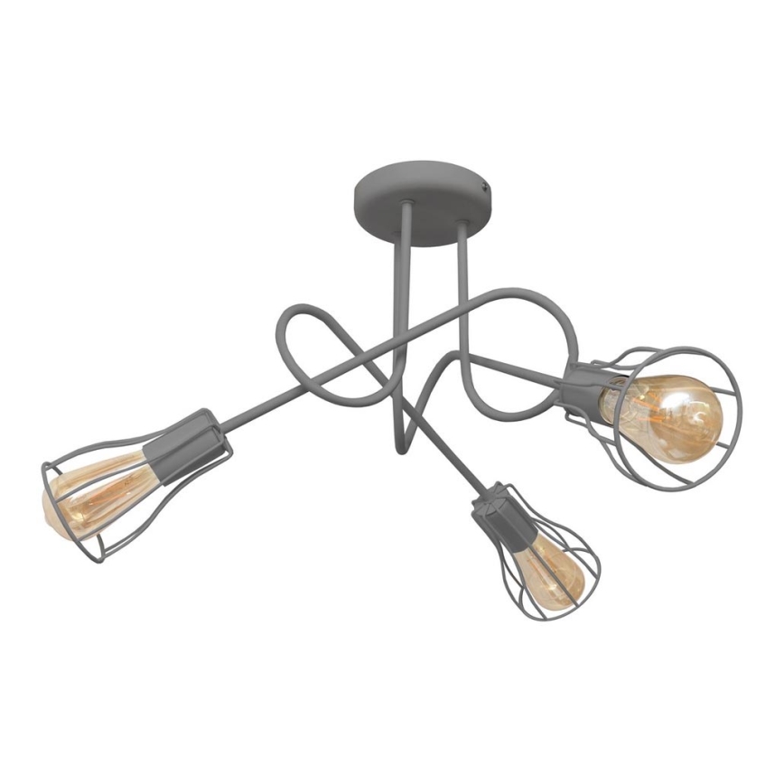 Hanglamp voor Oppervlak montage OXFORD 3xE27/15W/230V grijs