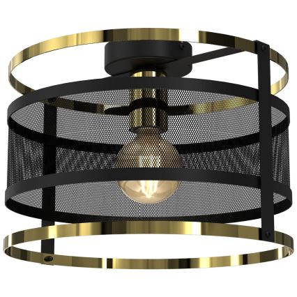 Hanglamp voor Oppervlak Montage RIM 1xE27/60W/230V zwart/goud