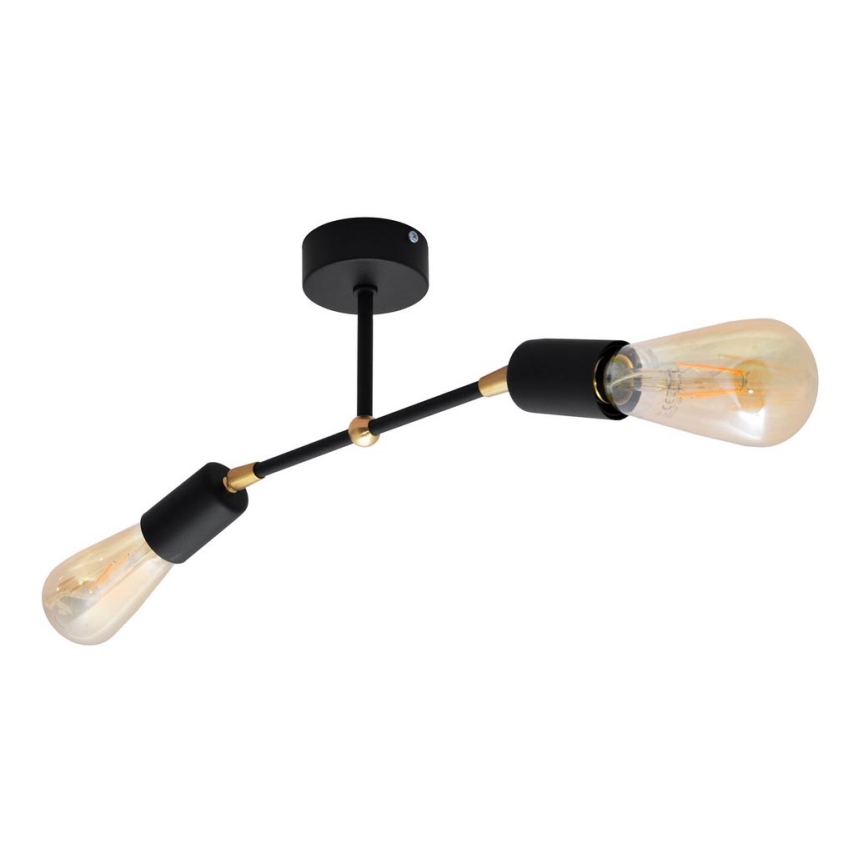 Hanglamp voor Oppervlak montage ROSETTE 2xE27/15W/230V zwart/goud