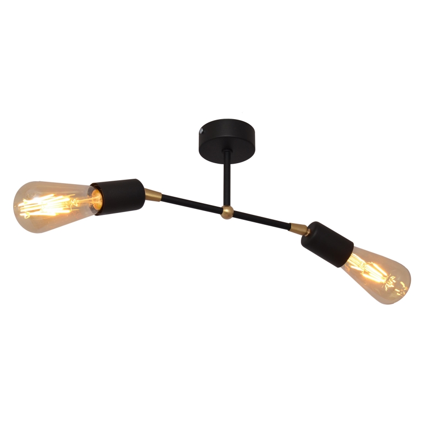 Hanglamp voor Oppervlak montage ROSETTE 2xE27/15W/230V zwart/goud
