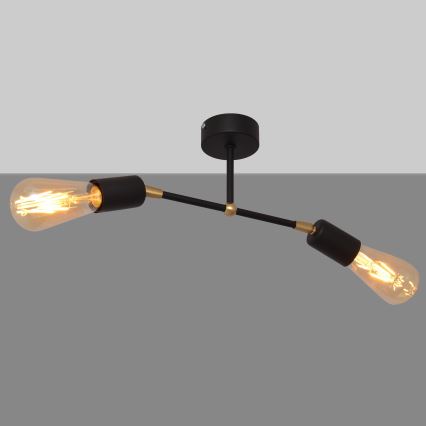 Hanglamp voor Oppervlak montage ROSETTE 2xE27/15W/230V zwart/goud