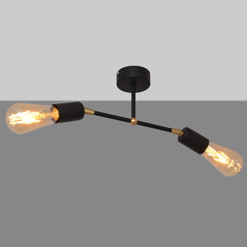 Hanglamp voor Oppervlak montage ROSETTE 2xE27/15W/230V zwart/goud