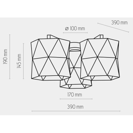 Hanglamp voor Oppervlak Montage SIRO 3xE27/15W/230V wit/zilver